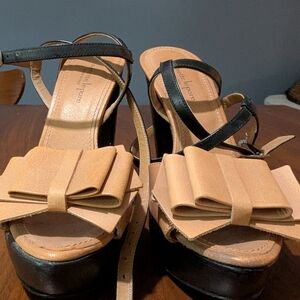 Nanette lepore, high heel strappy sandals with bow, EU size 36 /US size 6